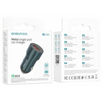 Автомобільний зарядний пристрій BOROFONE BZ19A Wisdom single port QC3.0 car charger 18W Sapphire Blue (Цвет Sapphire Blue) - фото № 3