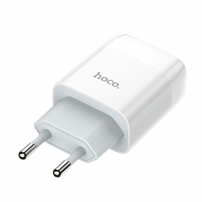 Мережевий зарядний пристрій HOCO C73A Glorious dual port charger White (6931474712912) - изображение 2
