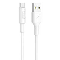 Кабель HOCO X25 USB to Micro 2A, 1m, PVC, PVC connectors, White