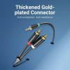 Аудіокабель Vention 3.5MM Male to 2-Male RCA Adapter Cable 0.5M Black (Black)- № 4
