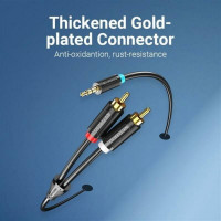 Аудіокабель Vention 3.5MM Male to 2-Male RCA Adapter Cable 0.5M Black (Цвет Black) - фото № 4