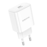 Мережевий зарядний пристрій BOROFONE BA81A single port PD20W charger(EU) White (Цвет Белый) - фото № 2