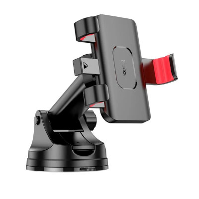 Тримач для мобільного HOCO H22 Dragon automatic clamping car holder(center console) Red Black - зображення 1