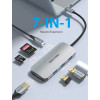 USB-хаб Vention USB-C to HDMI/USB 3.0x3/SD/TF/PD Docking Station Gray 0.15M Aluminum Alloy Type (Gray)- № 3
