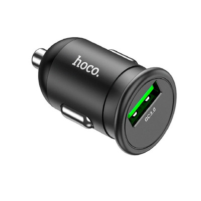 Автомобільний зарядний пристрій HOCO Z43 Mighty single port QC3.0 18W Black (6931474761187) - зображення 1