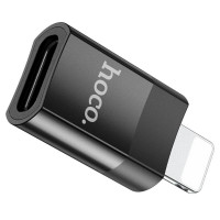 Адаптер HOCO UA17 iP Male to Type-C female USB2.0 adapter Black  - фото № 2