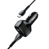 Автомобільний зарядний пристрій HOCO Z36 Leader dual port car charger set(Type-C) Black (Черный)- № 3