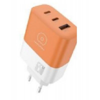Мережевий зарядний пристрій WUW-C215 65W Charger 2 USB C + USB A white orange