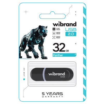 Flash Wibrand USB 2.0 Panther 32Gb Black - изображение 2