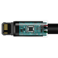 Кабель Baseus Tungsten Gold Fast Charging Data Cable USB to iP 2.4A 1m Black (Колір Black) - фото № 7