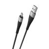 Кабель BOROFONE BX32 USB to Micro 2.4A, 1m, nylon, aluminum+TPE connectors, Black (7073)- № 2