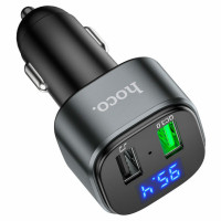 АЗП з FM-модулятором HOCO E67 Fighter QC3.0 18W car BT FM transmitter Black (Колір Черный) - фото № 5