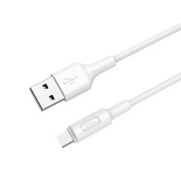Кабель HOCO X25 USB to Micro 2A, 1m, PVC, PVC connectors, White (Цвет Білий) - фото № 3