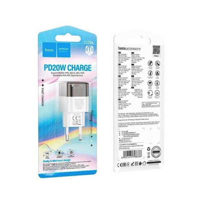 Мережевий зарядний пристрій HOCO C125A Transparent tribute single-port PD20W charger Transparent Black (6931474798336) - зображення 4