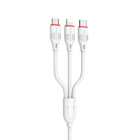Кабель BOROFONE BX17 3-in-1 Enjoy charging cable for iP+Micro+Type-C White (Колір 7068) - фото № 3