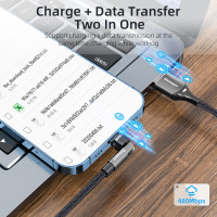 Кабель Essager Universal 540 Ratate 3A Magnetic USB Charging Cable Lightning 1m grey (EXCCXL-WX0G) (Цвет Серыйм) - фото № 8