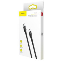 Кабель Baseus Cafule PD2.0 60W flash charging USB Type-C-Type-C (20V 3A)1M Grey+Black (Колір Черный) - фото № 2