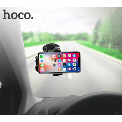 Тримач для мобільного HOCO CA31 cool run suction cup car holder Black - зображення 8