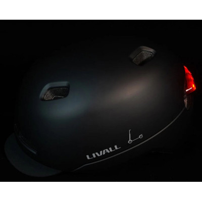 Захисний шолом Livall C20 (M) Midnight Black (54-58см), сигнал стопів - зображення 4