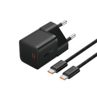 Мережевий зарядний пристрій Baseus GaN5 Fast Charger(mini) 1C 20W EU Cluster Black(With: Baseus Dynamic 3 Series Fast Charging Data Cable Type-C to Ty