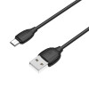 Кабель BOROFONE BX19 USB to Micro 2.4A, 1m, PVC, TPE connectors, Black - зображення 2