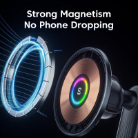 Автотримач для телефона з БЗП Essager Arpege 15W Magnetic Wirless Car Charger with Phone Holder Function (Standard Version)  Black (Колір Черный) - фото № 4