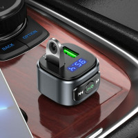 АЗП з FM-модулятором HOCO E67 Fighter QC3.0 18W car BT FM transmitter Black (Колір Черный) - фото № 6