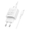 Мережевий зарядний пристрій BOROFONE BA82A Platinum single port PD25W charger set (C to iP) (EU) White (Білий)- № 3