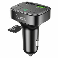 АЗП з FM-модулятором HOCO E59 Promise QC3.0 car BT FM transmitter 18W Black (Цвет Черный) - фото № 5