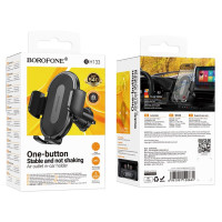 Автотримач для телефона BOROFONE BH133 Rio push-type car holder (air outlet) Black (Колір Black) - фото № 2