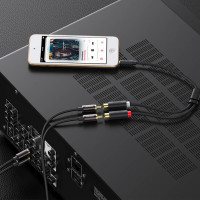 Аудіокабель UGREEN AV109 3.5mm Male to 2RCA Female Cable 25cm (Gray)(UGR-10547) (Цвет 7073) - фото № 5