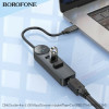 Адаптер Borofone DH6 Erudite 4-в-1 Ethernet-адаптер 100 Мбит/с (Type-C to USB2.0*3+RJ45)(L=0,2M) Черный (6941991104282) - изображение 4