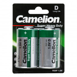 Батарейка CAMELION Super Heavy Duty Green D/R20 BP2 2шт (C-10000220)