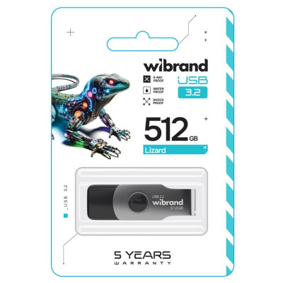 Flash Wibrand USB 3.2 Gen1 Lizard 512GB Black - зображення 3
