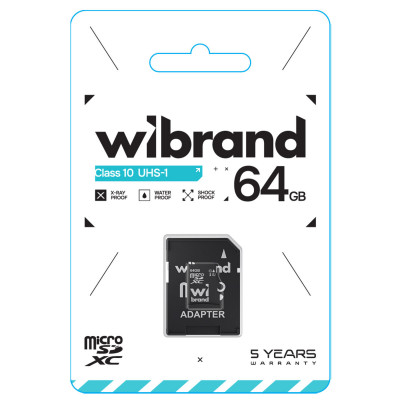 microSDXC (UHS-1) Wibrand 64Gb class 10 (adapter SD) - зображення 2