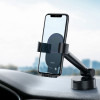 Автотримач для телефона Baseus Simplism gravity car mount holder with suction base Black (Черный)- № 5