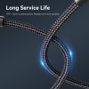 Кабель Vention Nylon Braided USB 2.0 C Male to C Male 3A Cable 2M Black LED Type (TAUBH) (7073)- № 4