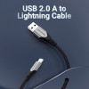 Кабель Vention USB 2.0 A to Lightning Cable 1M Gray Aluminum Alloy Type (LABHF) (Черный)- № 2