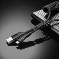 Кабель Baseus Fish eye Spring Data Cable Lightning 1m Black (Колір Черный) - фото № 4