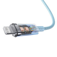 Кабель Baseus Explorer Series Fast Charging Cable with Smart Temperature Control Type-C to iP 20W 1m Blue (Колір Синий) - фото № 5