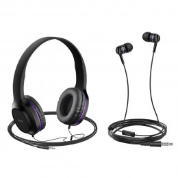 Навушники HOCO W24 Enlighten headphones with mic set Purple