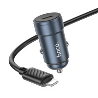 Автомобільний зарядний пристрій HOCO Z57 Glorious single-port PD30W car charger set (C to iP) Metal Gray (Цвет Metal Gray) - фото № 3