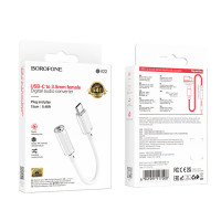 Перехідник BOROFONE BV22 Lemon digital audio conversion cable Type-C to 3.5 White (Колір 7068) - фото № 2