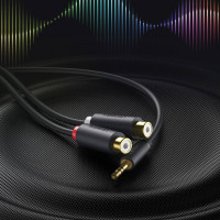 Аудіокабель UGREEN AV109 3.5mm Male to 2RCA Female Cable 25cm (Gray)(UGR-10547) (Цвет 7073) - фото № 4