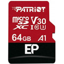 Карта пам'яті microSDXC (UHS-1 U3) Patriot EP Series 64Gb class 10 V30 (R-100MB/s, W-80MB/s) (adapter SD)