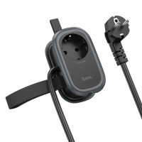 Мережевий подовжувач HOCO NS7 Sharp 1 position(PD20W/1C2A) desktop socket(EU/GER) Black (Цвет Черный) - фото № 3