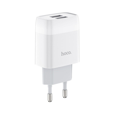 Мережевий зарядний пристрій HOCO C73A Glorious dual port charger White (6931474712912) - изображение 3