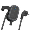 Мережевий подовжувач HOCO NS7 Sharp 1 position(PD20W/1C2A) desktop socket(EU/GER) Black (Черный)- № 6