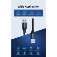 Кабель-подовжувач Vention USB 3.0 A Male to A Male  Cable 1M Black PVC Type (CONBF) (Цвет 7073) - фото № 5