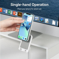 Тримач для телефона Height Adjustable Desktop Cell Phone Stand White Aluminum Alloy Type (KCQW0) (Колір White) - фото № 4